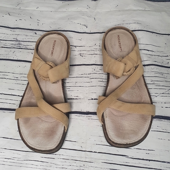Rockport Shoes - Rockport Leather Suede Tan Sandal Women Size 10